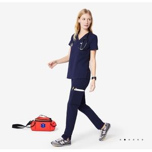 Yola Navy Skinny Leg Scrub Pants Figs Regular Fit